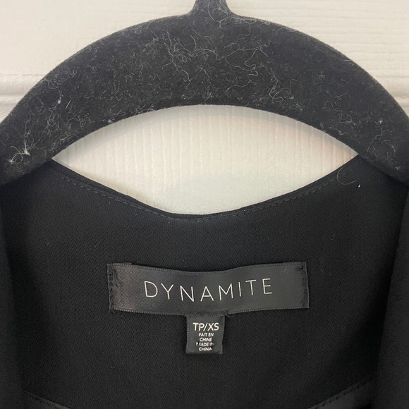 Dynamite - Women's - Asymmetrical Lapel Long Vest - Black - Picture 2 of 3